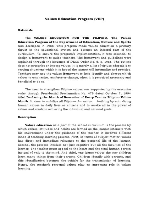 what is makabansa|Values Education Program (VEP) .
